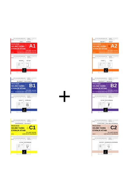 A1+A2+B1+B2+C1+C2 6'lı İngilizce Takip Sistemli Kelime Yazma Kitapları Seti | Analizli Kalıcı Kelime Öğrenim Kitapları İngilizce Öğreten