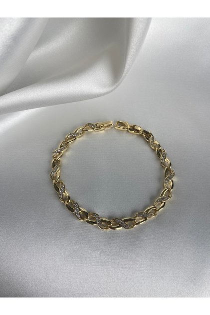 VIP 14K Sonsuzluk Detay XP Damgalı Kadın Bileklik 17+2 cm