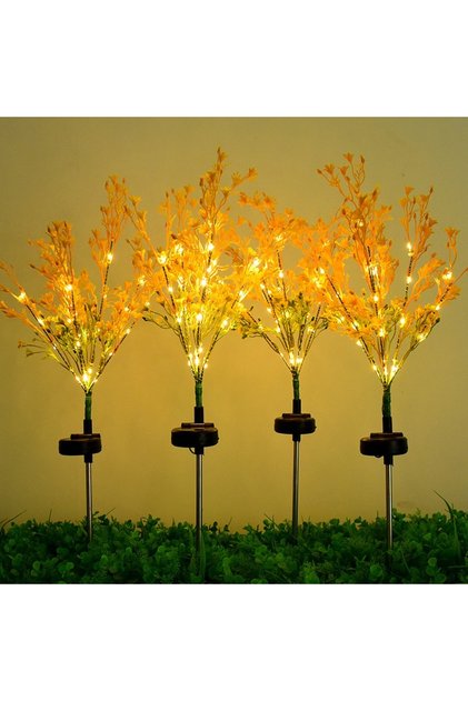 Güneş Enerjili LED 2'li Çiçek Bahçe Lambası - Suya Dayanıklı Dekoratif Peyzaj, Bahçe Süsü