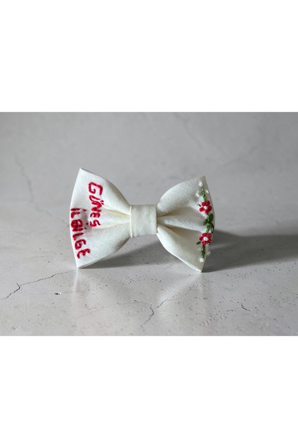 Name Embroidered Red Elegant Hairless Doll Hairpin