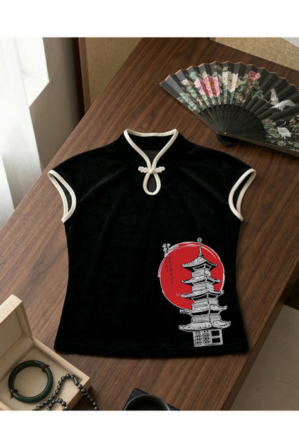 Japan Design Vintage Sleeveless Cropped