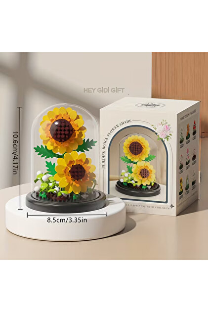 HEY GİDİ GİFT Fanuslu Çiçek Serisi – Zarif Pembe Gül (157PCS