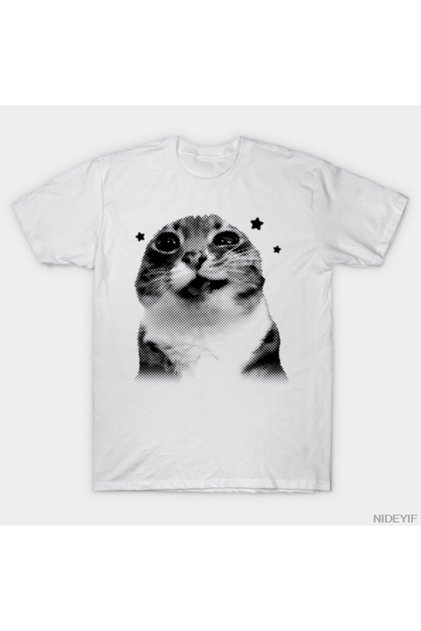 Funny Pee Cat Meme T-Shirt for Men Women 100% Cotton t Shirts Short Sleeve Tops 1226