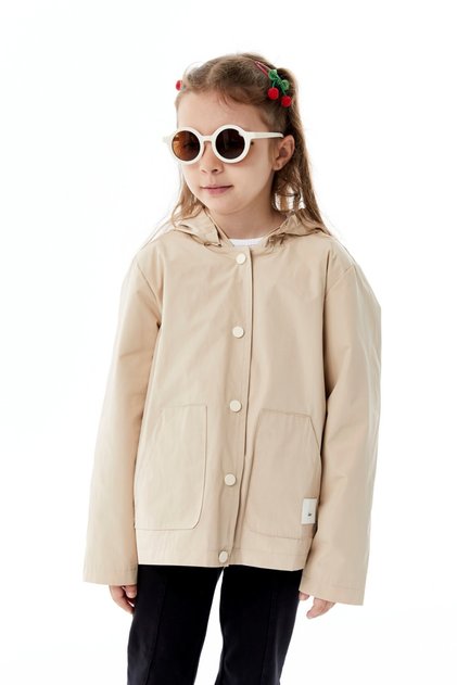 Thin Girls' Combed Cotton Raincoat P Cotton a Lined m Transitional