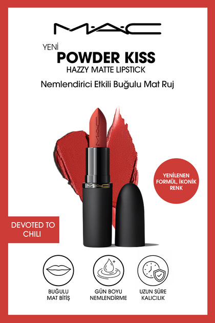 Powder Kiss Hazy Matte Lipstick Nemlendirici Etkili Buğulu Mat Ruj - Devoted To Chili