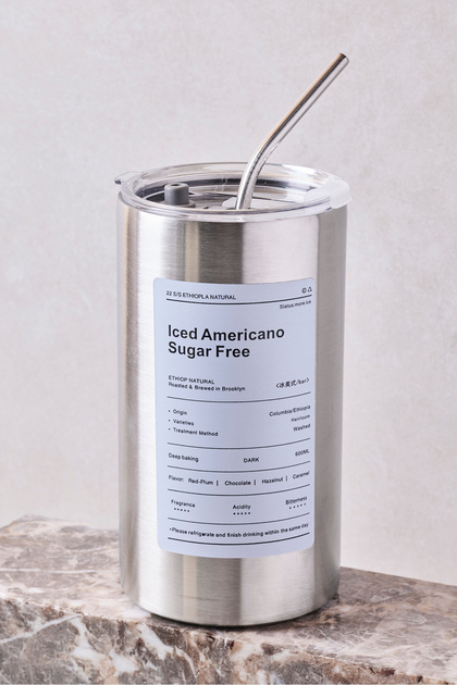 Çelik 600 ml Paslanmaz Çelik Pipetli Termos Bardak - Sızdırmaz Kapaklı XL Mug