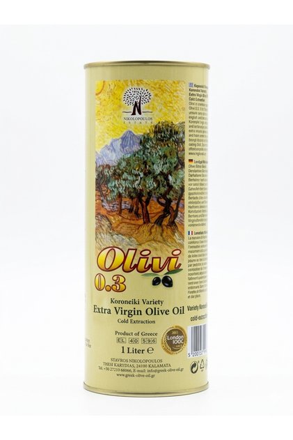 Ulei de măsline extravirgin premium 1L - presat la rece, aciditate 0.2% Kalamata Grecia