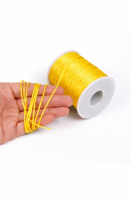 10 Meters - 1 Mm Flush Rope, Bracelet Rope, Rat Tail Rope, Yellow Color, Jewelry Rope