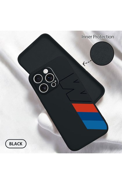 iPhone 16 Pro Compatible Phone Case with Velvet Camera Protections Inside, Soft Silicone Bmw Pattern