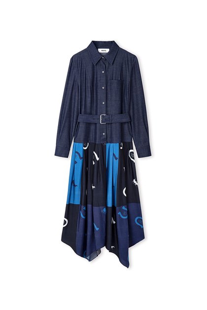 Double Piece Look Patterned Dress