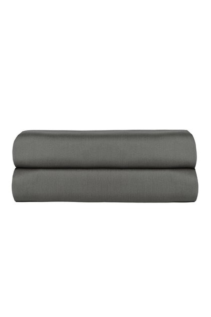 Linestyle King Size 100% Cotton Satin Fitted Sheet 200X200+35 cm Anthracite