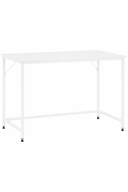Компютърно бюро с MDF плот и метална рамка, 100x50x76, бяло