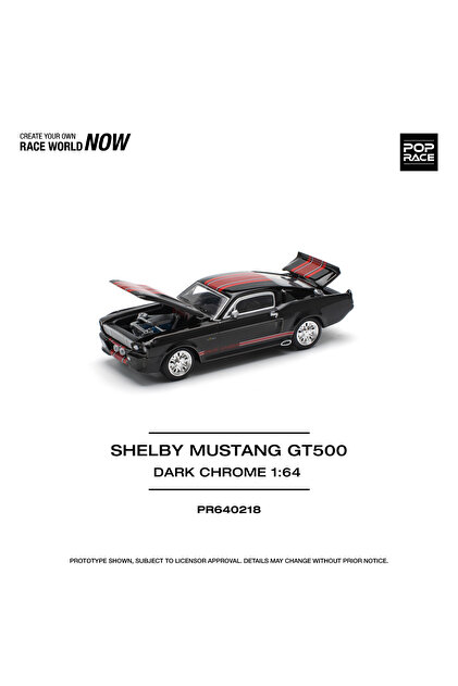 pop race 1 Pop Race Shelby Mustang GT500 Dark Chrome 1:64 Diecast