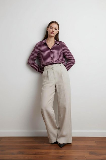 Oversize Striped Modal Shirt
