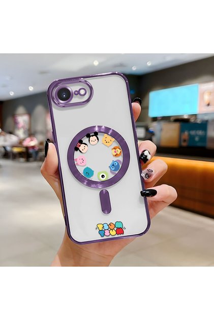iPhone 16E Compatible Transparent Soft Silicone Magsafe Wireless Phone Case Cute Pattern