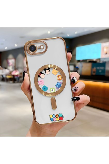 iPhone 16E Compatible Transparent Soft Silicone Magsafe Wireless Phone Case Cute Pattern