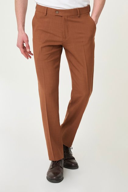 Straight Slim Fit Men's Trousers Tile - 38368.26Y