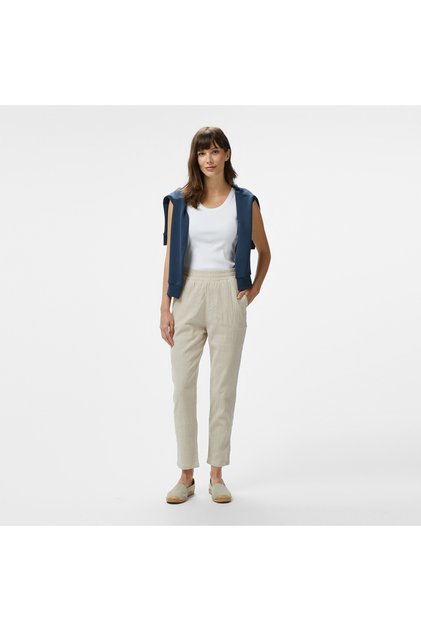 Kadın Bej Regular Fit Pantolon