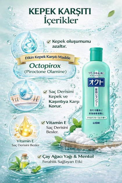 Lion Octo Kepek Karşıtı Şampuan 320 ml | Japon Saç Derisi