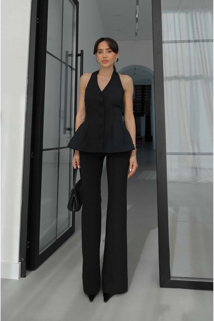 Black Fuller Vest Pant Suit