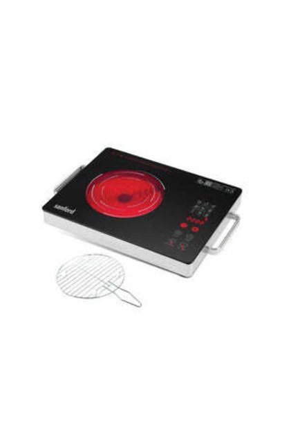 2 in 1 Single Burner Infrared Cooker 2200 W with BBQ Grill and Timer