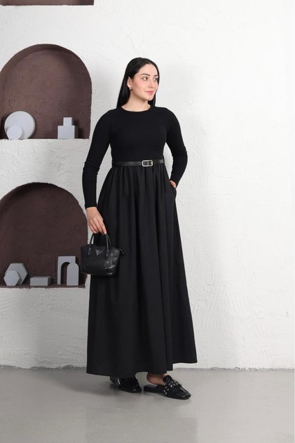 Kemr Gifted Ka Ribbed Knit Ombi̇n Teri̇katon Trend Dress