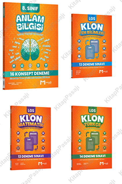 Mozaik Yayınları 8. Sınıf LGS Türkçe Matematik Fen Klon ve Anlam