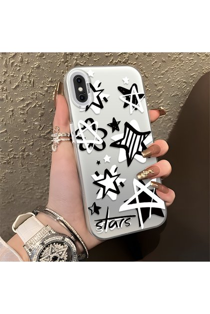 SLIMFELT iPhone XS Max Uyumlu Kaliteli Yıldızlı Sert Kapak Lüks ve