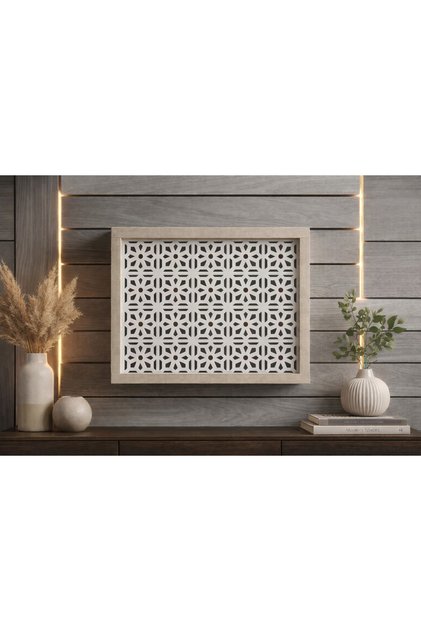 Modern Decorative Wall-Mountable Fuse and Modem-Wifi Storage Box 25X35 cm Depth 10cm