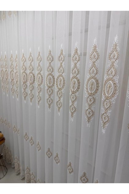 Yaren 2024 Gold 1/2,5 Pi̇leli̇ Tü Sheer Curtain Pm