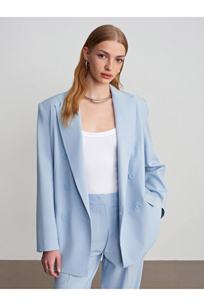 Dilvin 60794 Blazer Ceket-Mavi - Fiyatı, Yorumları