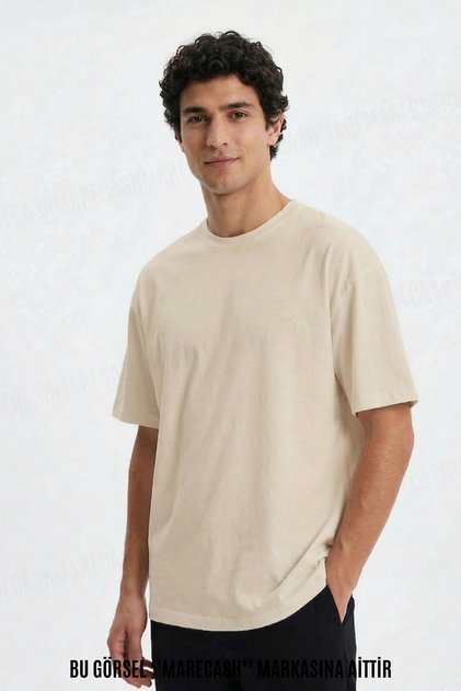 Men's Oversize Plain Unprinted T-Shirt Short Sleeve Summer Crew Neck