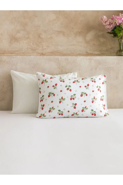 Mixed Strawberries Printed Cotton Pieces Pillowcase 2-Pack 50X70 cm