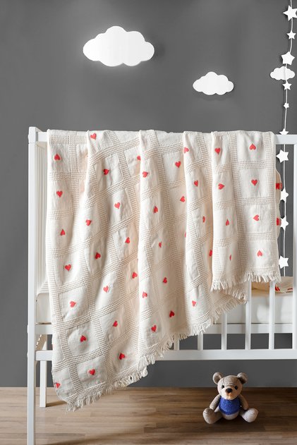 Little Miraclers 100% Cotton Waffle Muslin Baby Piqué Blanket 115X125 cm
