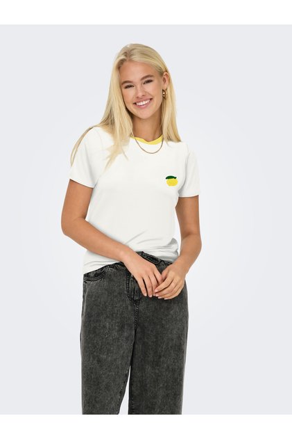 Kadin Sarı Onlheart Life S/s Tee Jrs Noos T-shirt 15318959-Cloud-Lemo