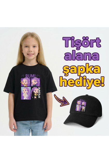 Demon Hunters Rumi̇ B Printed T-Shirt – Hat Gift Set | Premium Quality