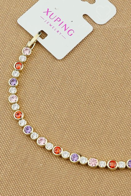 Xuping Bracelet - Vip Colorful Zircon Stone Round Model Gold Xuping Bracelet 17+2cm
