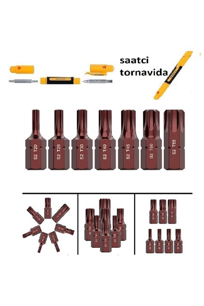 ARM 10 Adet T50 Torx Bits Uç Kısa Kaplamalı Boy 30mm tork tors uç