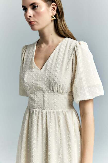 beige lace long dress Beige sequinned maxi dress XL / 10 / Beige main image 1