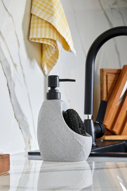 650 ml Ceramic Liquid Soap Dispenser with Sponge Holder Ckr3560