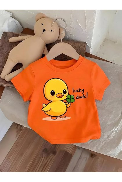 Lucky Duck Unisex Children's T-Shirt 3Gh4