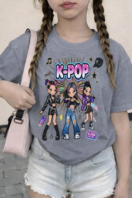 تي شيرت مطبوع للأطفال من الجنسين من K-POP 3GH2