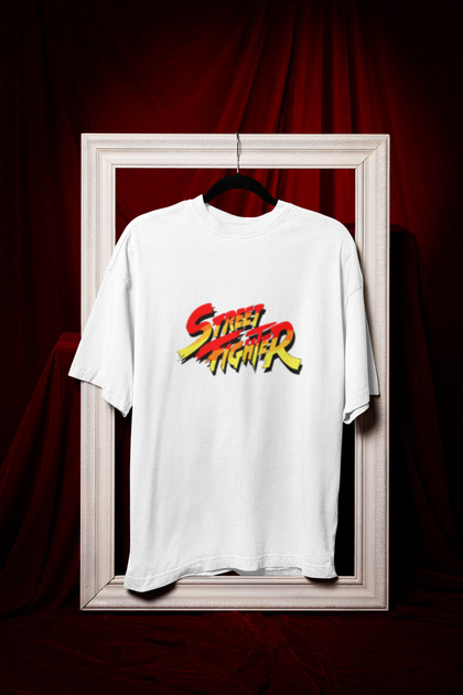Street Fighter Printed Crewneck Pa Cotton Ov Oversized Alip Unisex Tshirt