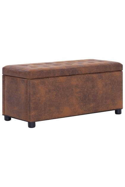 Taburet de depozitare, maro, 87,5 cm, piele întoarsă ecologică