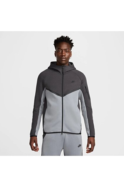 Nike Tech Fleece FZ Windrunner Hoodie Erkek Gri Sweatshirt