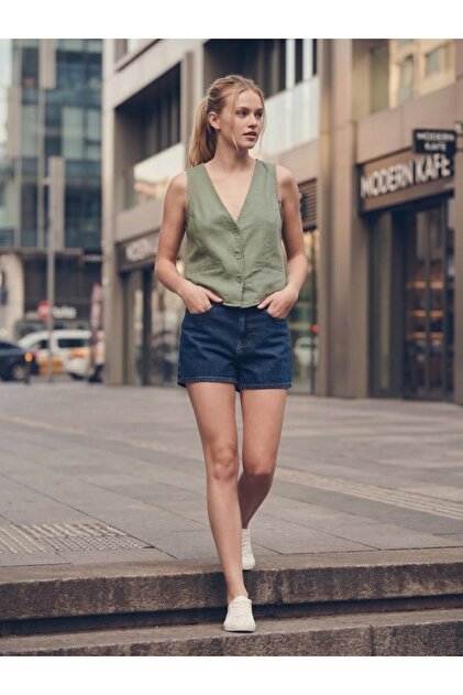 Larıss Mid Indigo Shorts
