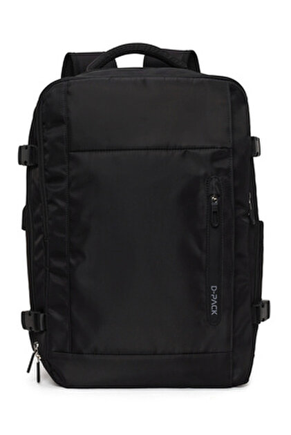 Derimod D-Pack Unisex Siyah Teknolojik Kumaş Sırt Çantası