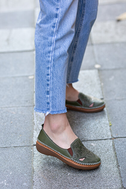 Venüs 26190261Y EREN SHOES&BAG Hakiki Deri Saraç Detaylı Desenli