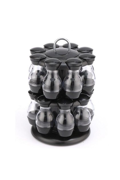 360 Revolving Spice Rack Organizer,Spinning Countertop Spice Organizer with 16 Glass Jar Bottles