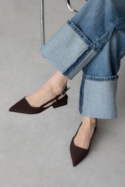 Chrest Women's Heeled Fabric Shoes Brown